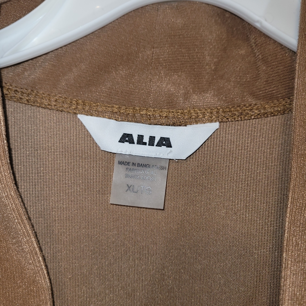 Alia Tan Open Front Cardigan XL Lightweight Office Workwear Jacket - Picture 4 of 7